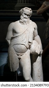 Statue Of Silenus From Neapolis Ancient City, 1st Century CE. Roman Civilisation. Istanbul Archaeological Museum, Turkey.