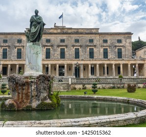 Statue To Sir Frederick Adam Outside Asian Art Museum In Corfu