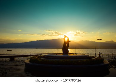  statue and in the sky background