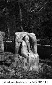 Statue In Sleepy Hollow Cemetery