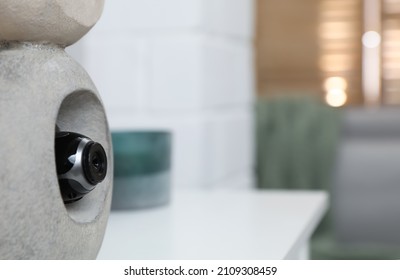 Statue With Small Hidden Camera In Room