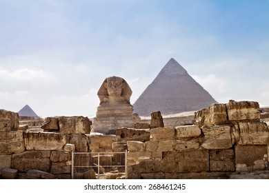 Statue Of The Sphinx On The Giza Plateau