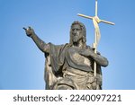 Statue of St. John the Baptist on Charles bridge, Prague. Czech Republic.