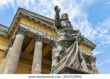 Statue St. Peter in front of Eger Cathedral, Hungary