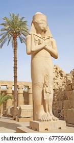 Statue in temple of Ramses III at Karnak in Luxor - Shutterstock ID 67755604