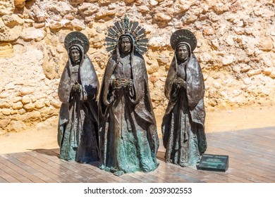 Statue Of Three Marias In Spanish City Elche