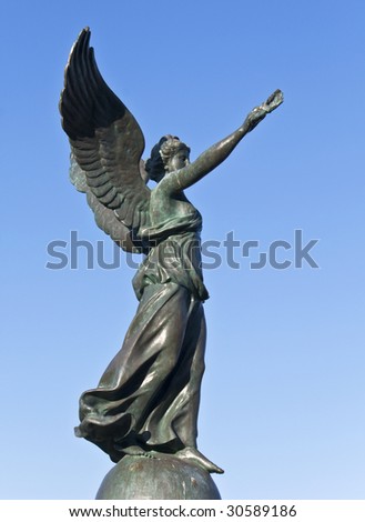 Statue of victory at Rhodes island, in Greece