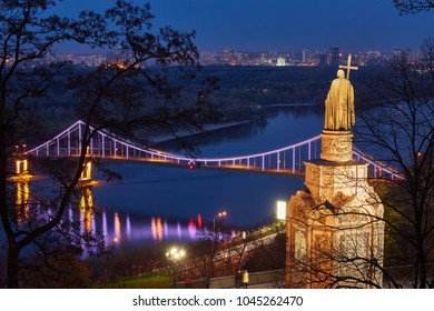 Statue Of Vladimir The Great Over Cityscape, Kiev