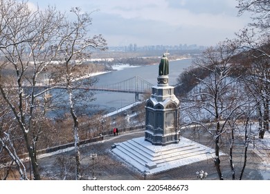 Statue Of Vladimir The Great Over Cityscape, Kiev