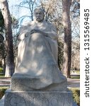 Statue of the writer Benito Perez Galdos (1843-1920)  the Retiro Park in Madrid, Spain. He was a Spanish realist novelist. Some authorities consider him second Spanish novelist.