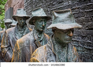 Statues Depicting The Great Depression In The 1930s In The Franklin Roosevelt Memorial In Washington DC, USA On 13 May 2019