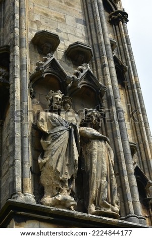 statues of Eleanor and King Edward 1 st Lincoln cathedral  UK.the first wife of king edward 1 Stock photo © 