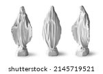 Statues of Holy Women in the Roman Catholic Church, isolated on white background, Virgin Mary, Mother of God, Sculpture of the Virgin, Beautiful statue of a religious praying woman