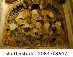 Statues from the iconoclasm without heads in the Dom church in Utrecht in the Netherlands. Statues were destroyed during the iconoclasm in the sixteenth century