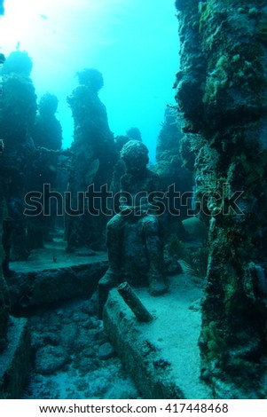 Statues underwater