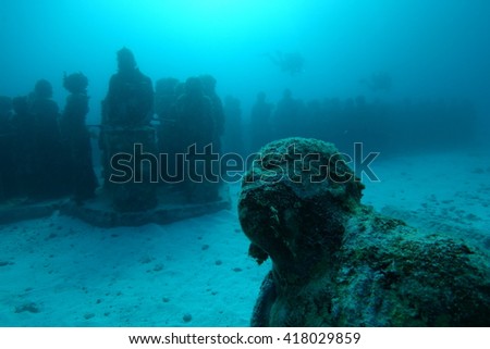 Statues underwater