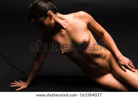 Statuesque naked brunette with Statuesque naked brunette