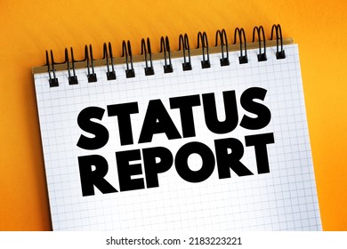 Status Report Text On Notepad, Concept Background
