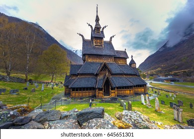 The Stave Church of Borgund in Laerdal, Norway - Shutterstock ID 645651301