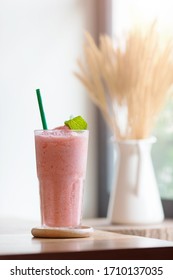 Stawberry Smoothie  In Glass F Feeling Fresh And Cool This Summer