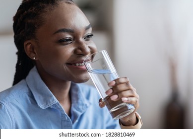 Stay Hydrated Smiling African American Lady Stock Photo 1828810469 ...