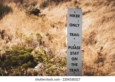 Stay On Hikers Trail Sign