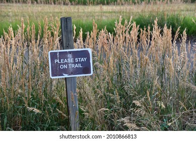 Stay on Trail sign near Golden Colorado, Jefferson County