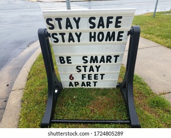 Stay Safe Stay Home Stay Six Feet Apart Sign