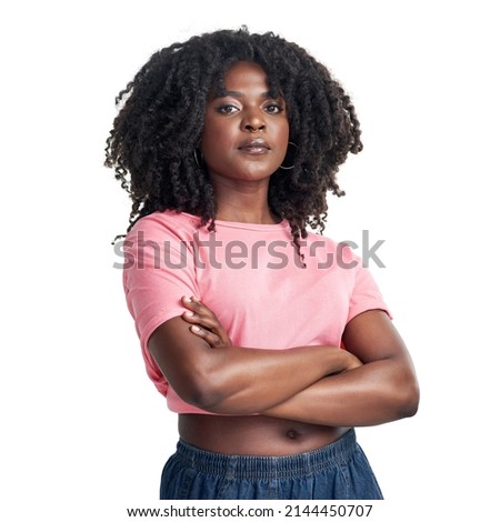 Stay strong and stand your ground. Studio portrait of an attractive young woman posing against a white background.