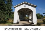 Stayton-Jordan Covered Bridge in Pioneer Park, Marion County, Oregon                     