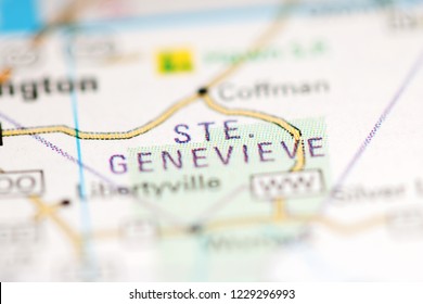 Ste. Genevieve. Missouri. USA On A Geography Map