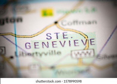 Ste. Genevieve. Missouri. USA On A Geography Map