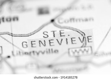 Ste. Genevieve. Missouri. USA On A Geography Map