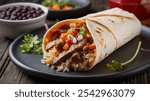 Steak Burrito: Large tortilla filled with grilled steak, rice, beans, and toppings, wrapped tightly for a filling and flavorful mea