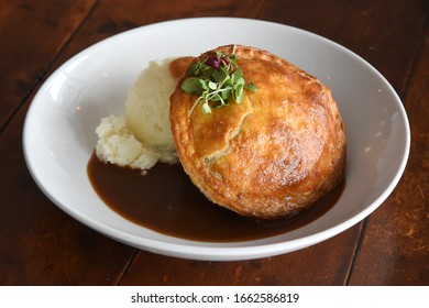 Steak And Drunken Mushroom Pot Pie Isolated