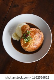 Steak And Drunken Mushroom Pot Pie Above Vertical