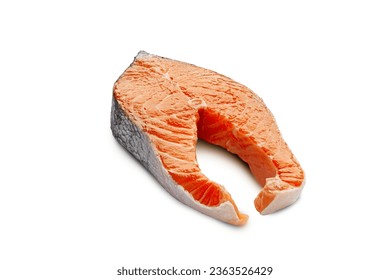 Steak fish salmon isolated on white backgrounds. With clipping path - Shutterstock ID 2363526429