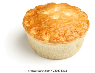 Steak Meat Pie On White Background