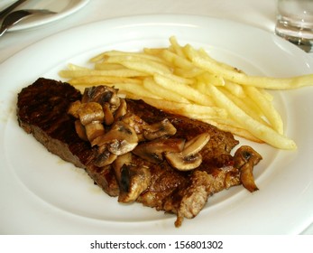 Steak Mushroom Sauce French Fries Food And Drink Stock Image 156801302