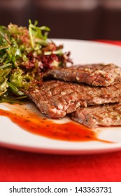 Steak With Salad