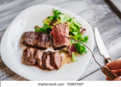 Steak With Salad