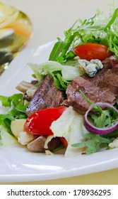 Steak And Salad With Blue Cheese