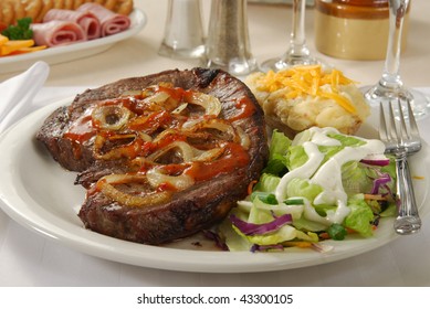 STeak, Salad And Twice Baked Potato