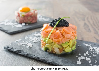 Steak Tartar And Salmon Tartar