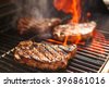 steaks grilling