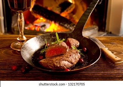 steaks in the fry pan