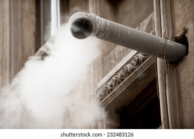 Steam Coming Out From A Home Tube Pipe