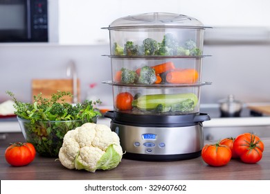 Steam Cooker With Vegetables