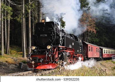 Steam Engine Train In Harz Region