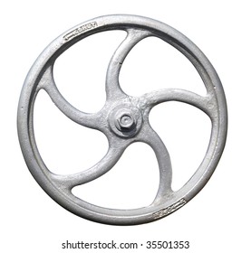 Steam Engine Valve Wheel Isolated With Clipping Path